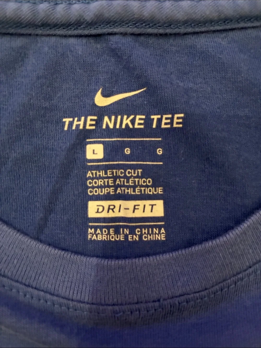 Nike Blue Short Sleeve Tee with Teal Swoosh Basketball Graphic
